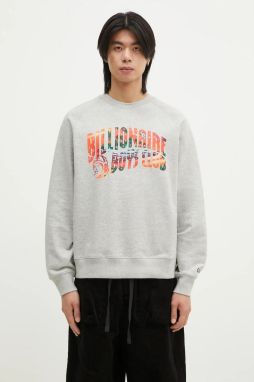 Bavlnená mikina Billionaire Boys Club Tropical Island Fill Arch Logo Crewneck pánska, šedá farba, s potlačou, B24439