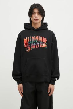 Bavlnená mikina Billionaire Boys Club Tropical Island Fill Arch Logo Popover pánska, čierna farba, s kapucňou, s potlačou, B24446