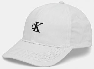 Bavlnená šiltovka Calvin Klein Jeans béžová farba, s potlačou, LV04K5024G