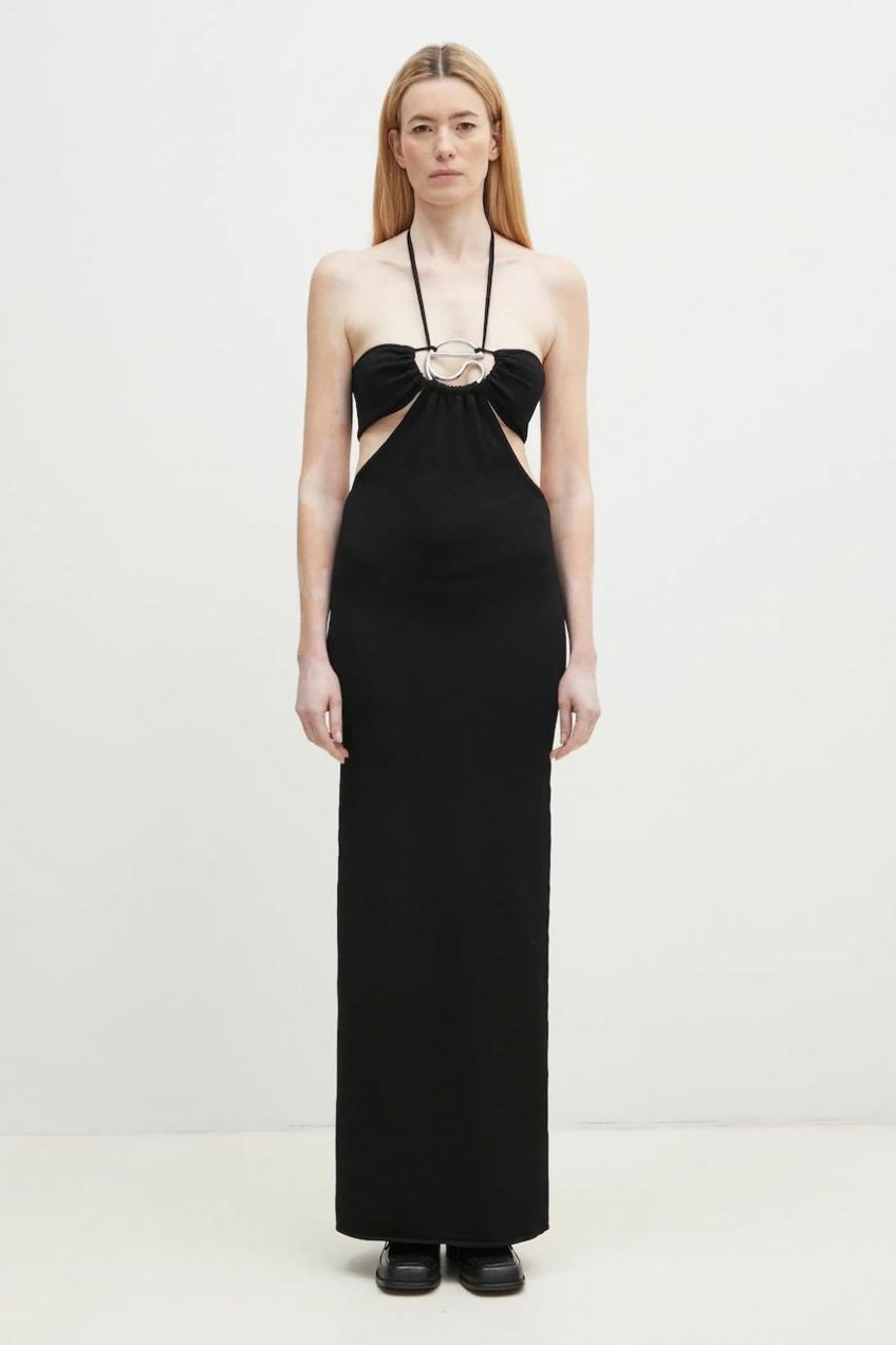 Šaty Coperni Knitted Halter čierna farba, maxi, priliehavá, COPML135Y3010