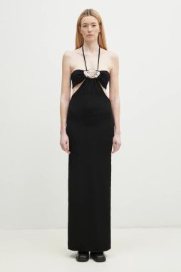 Šaty Coperni Knitted Halter čierna farba, maxi, priliehavá, COPML135Y3010