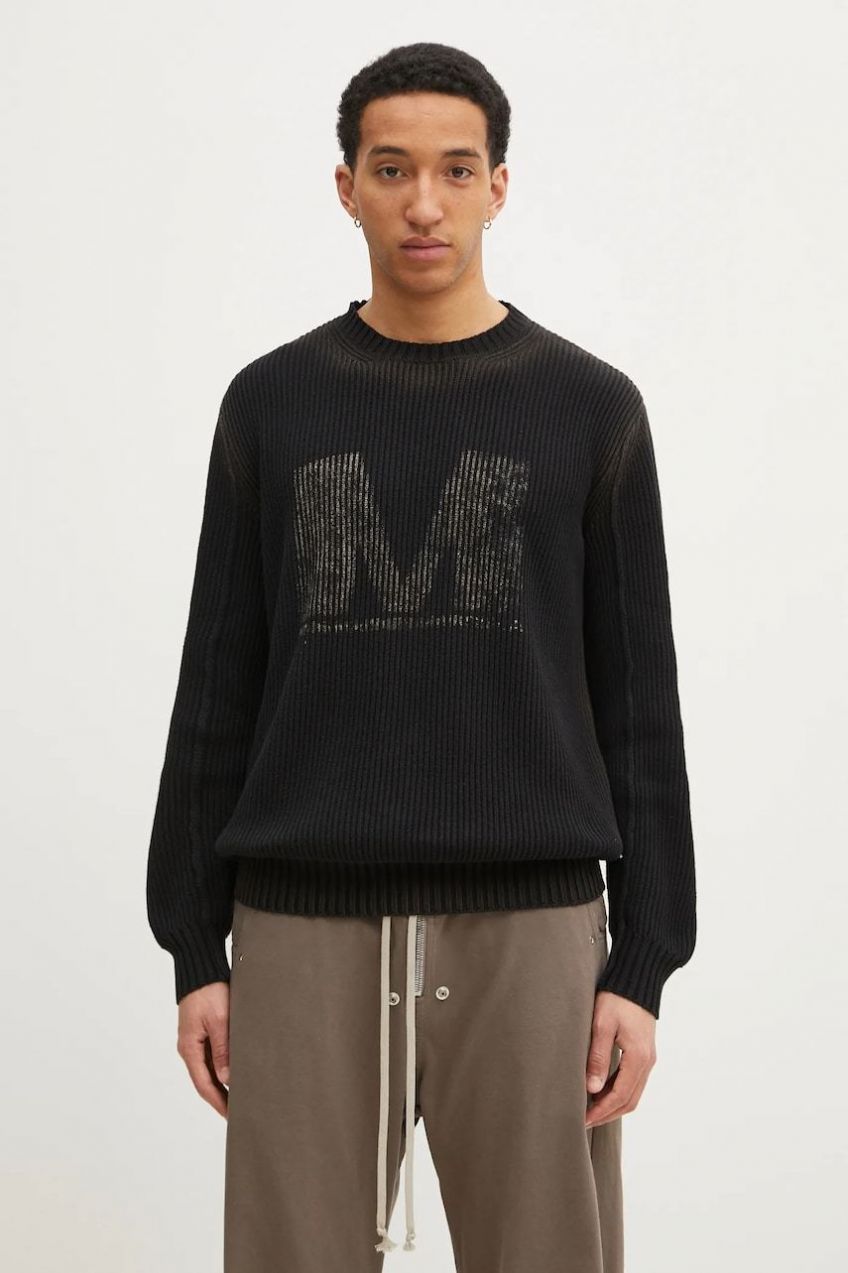 Bavlnený sveter MM6 Maison Margiela pánsky, čierna farba, SH0HL0024