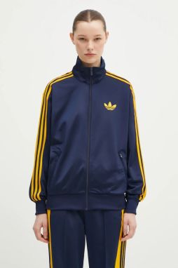 Mikina adidas Originals Firebird Tracktop dámska, tmavomodrá farba, s nášivkou, JP2298