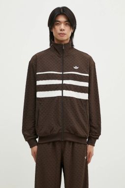 Mikina adidas Originals Q12 Monogram Tee pánska, hnedá farba, vzorovaná, JP4419