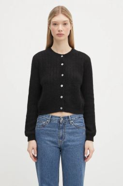 Kardigán s prímesou vlny A.P.C. cardigan milo dámsky, čierna farba, tenký, WPABE.F22246