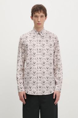 Bavlnená košeľa Paul Smith pánska, béžová farba, regular, s klasickým golierom, M1R-901U-P02598