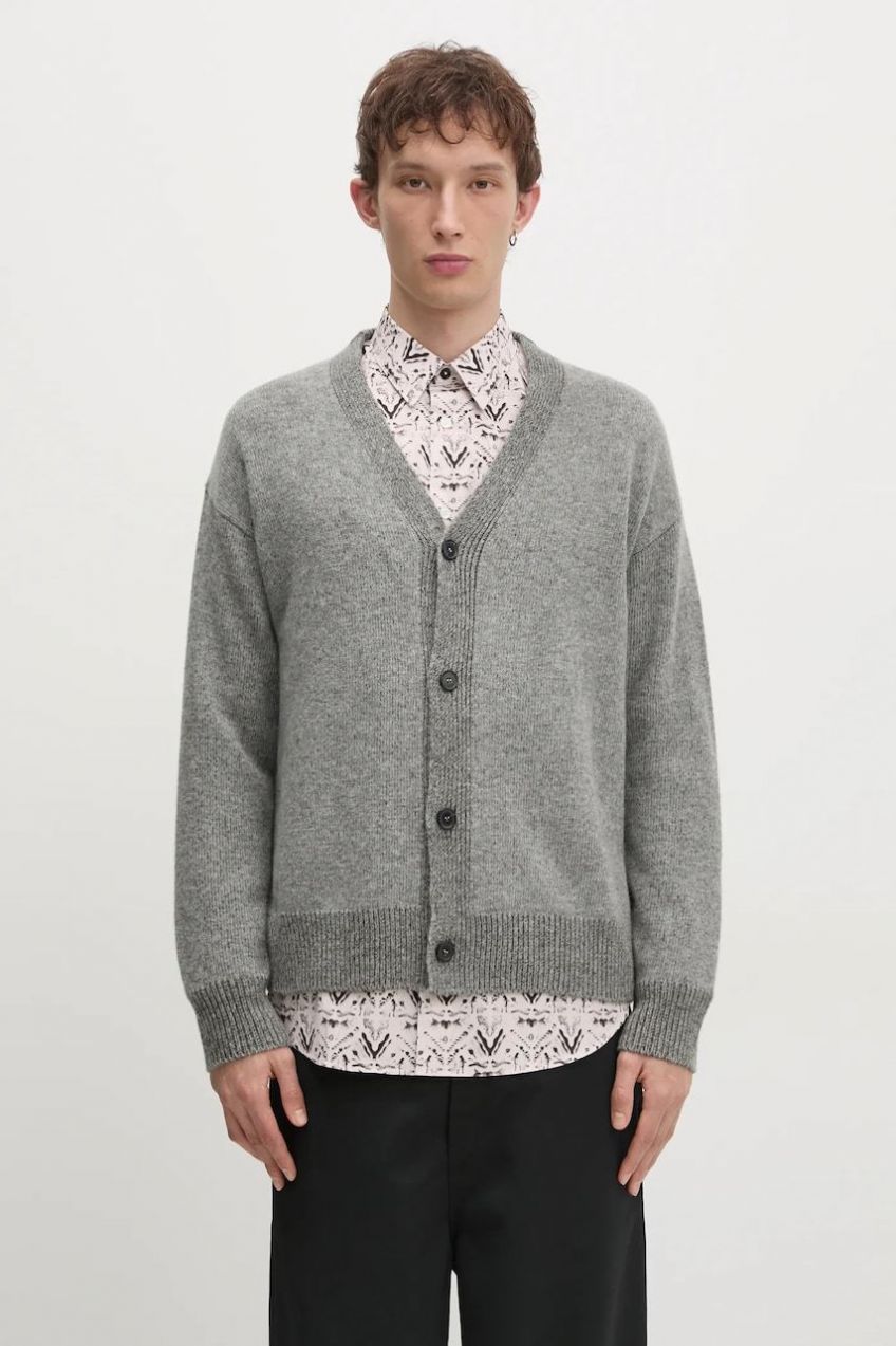 Kardigán Paul Smith pánsky, šedá farba, M1R-245Z-P02584