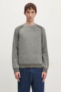 Vlnený sveter Paul Smith pánsky, šedá farba, M1R-246Z-P02585