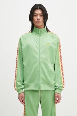 Mikina Drôle de Monsieur La Track jacket Tresse pánska, zelená farba, s nášivkou, G-SJ007-PL135-AV
