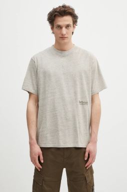 Tričko Barbour Barbour Calton Linen Blend OS Fit T-Shirt pánske, béžová farba, s nášivkou, MTS1404