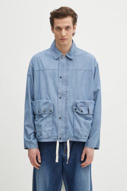Ľanová košeľa Barbour Barbour Durham Chambray Casual Jacket regular, MCA1038