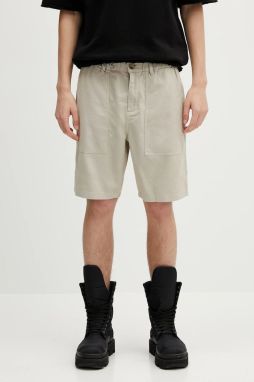 Šortky Barbour Barbour Natural Linen Blend Short béžová farba, MST0064