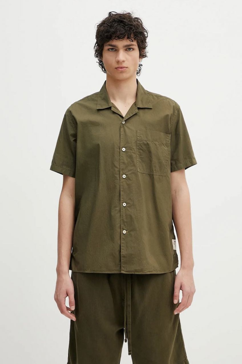 Bavlnená košeľa Barbour Barbour Holywell Poplin S/S Relaxed Fit Shirt zelená farba, voľný strih, s klasickým golierom, MSH5603
