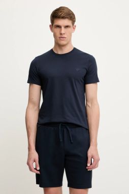 Bavlnené tričko Emporio Armani Underwear pánske, tmavomodrá farba, jednofarebné, EM000377 AF14210