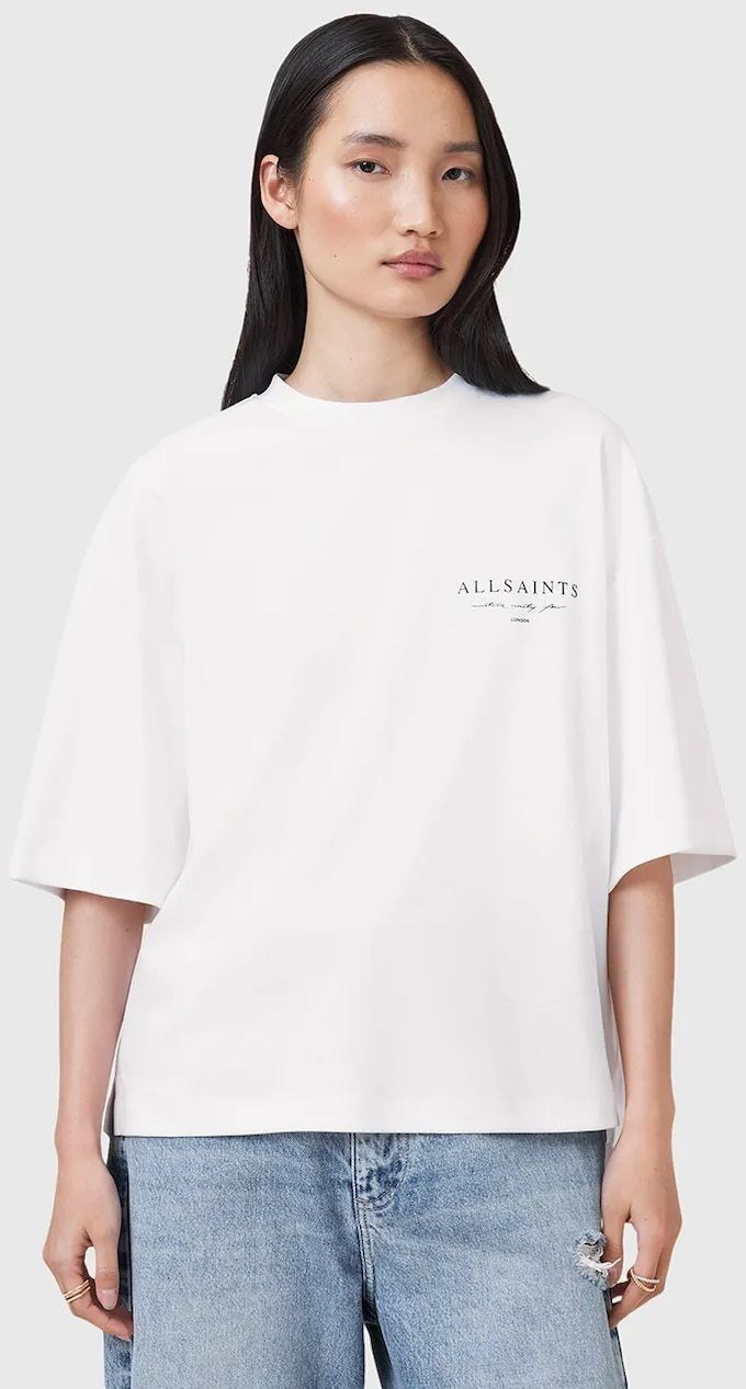 Bavlnené tričko AllSaints AROMA dámske, biela farba, W136JC