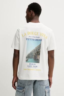 Bavlnené tričko Marc O'Polo pánske, biela farba, jednofarebné, 5000007262