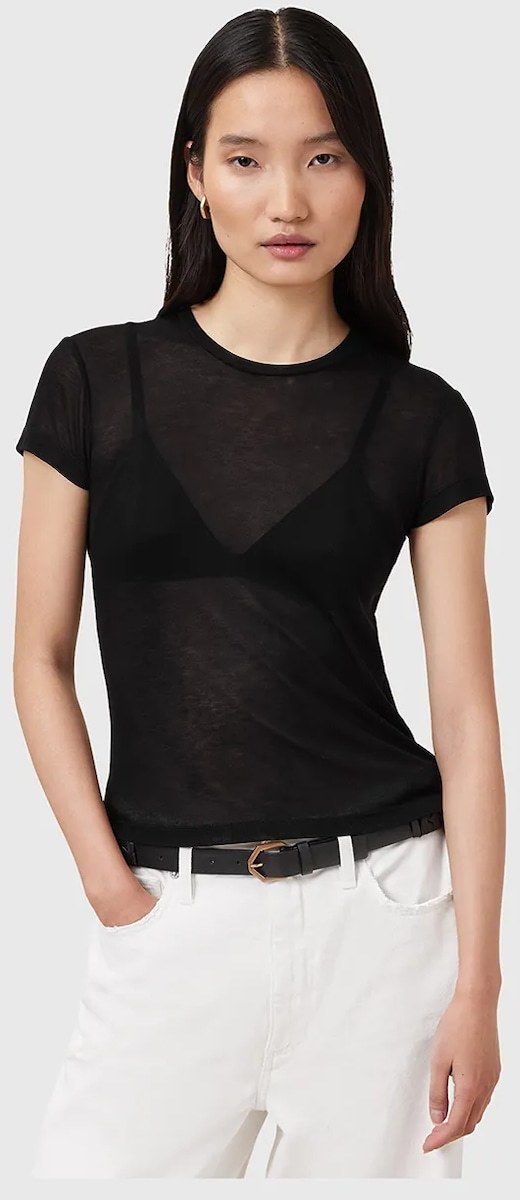 Tričko AllSaints JUNE dámske, čierna farba, W182JC