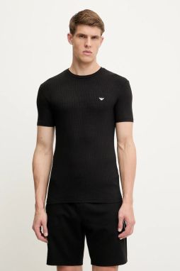 Tričko Emporio Armani Underwear pánske, čierna farba, jednofarebné, EM000379 AF12034