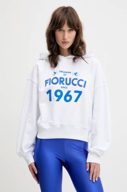 Bavlnená mikina Fiorucci Dreaming 1967 Print Boxy Fit Cropped Hoodie biela farba, s kapucňou, s potlačou, W01SMSHO269CJ05WH01