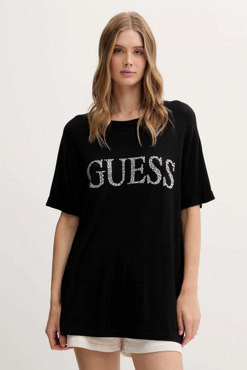 Tričko Guess dámske, čierna farba, E5GI07 K68D2