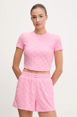 Tričko Guess PEONY dámske, ružová farba, V5GP21 KCT02