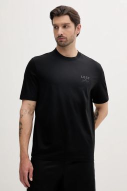 Bavlnené tričko Armani Exchange pánske, čierna farba, s potlačou, XM000575 AF10364