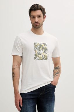 Bavlnené tričko Armani Exchange pánske, biela farba, s nášivkou, XM000758 AF13106