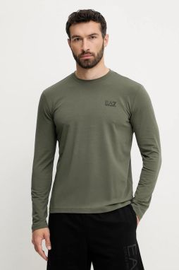 Tričko s dlhým rukávom EA7 Emporio Armani zelená farba, s potlačou, 8NPT28.PJVQZ.1846