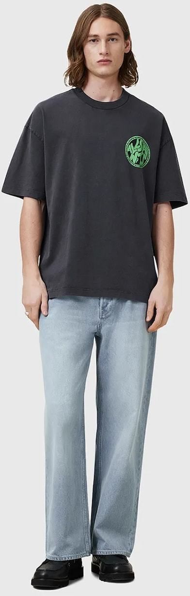 Bavlnené tričko AllSaints DISTORTION pánske, šedá farba, s potlačou, M041PC