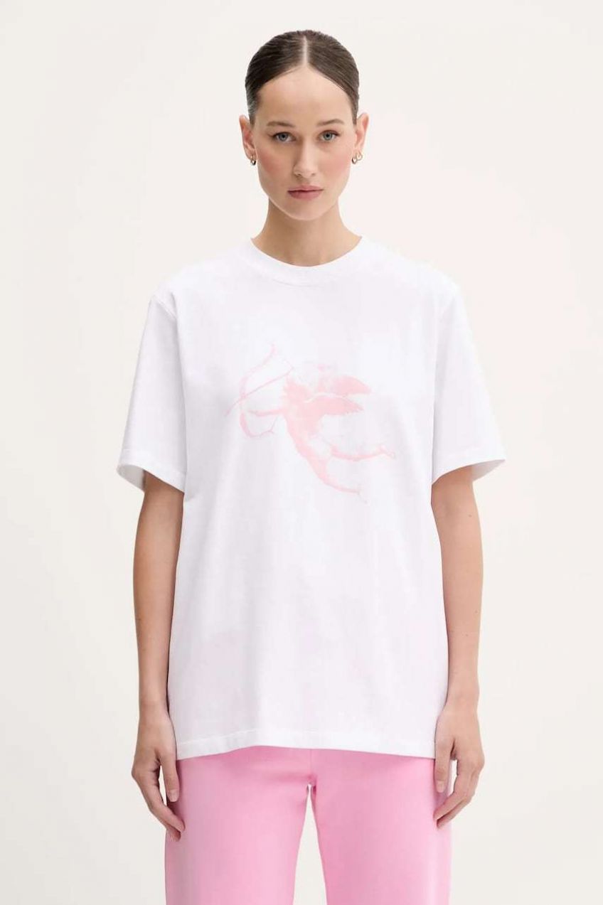 Bavlnené tričko Fiorucci White Cupid Print Regular Fit T-Shirt dámske, biela farba, W02SMTSH323CJ01WH09