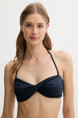 Plavková podprsenka Tommy Hilfiger tmavomodrá farba, mäkké košíky, UW0UW05824