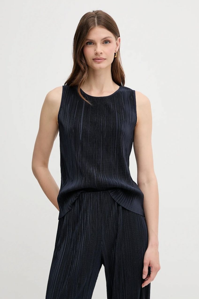Blúzka Calvin Klein tmavomodrá farba, jednofarebná, LV044A212G