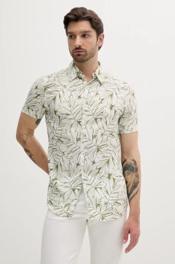 Košeľa Guess RAYON zelená farba, slim, s klasickým golierom, M5GH75 WD4Z2