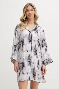 Nočná košeľa Dkny šedá farba, bavlnené, YI30053
