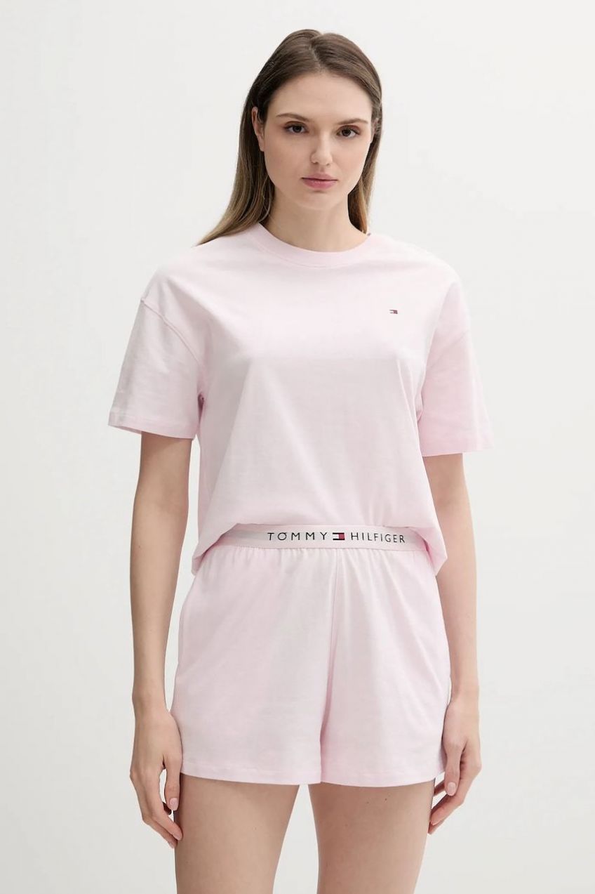 Pyžamový komplet Tommy Hilfiger ružová farba, bavlnené, UW0UW05912