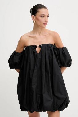 Bavlnené šaty Pinko čierna farba, mini, oversize, 105211 A2LD