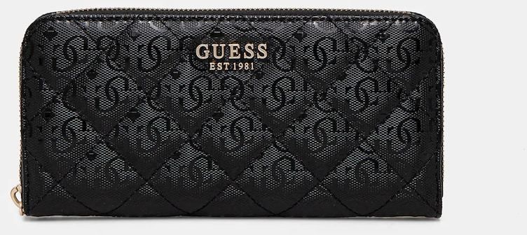 Peňaženka Guess LAUREL dámska, čierna farba, SWGG85 00146
