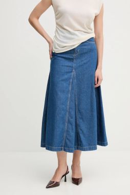 Bavlnená rifľová sukňa Pedro del Hierro midi, áčkový strih, 7599294