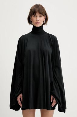 Bavlnené šaty MM6 Maison Margiela čierna farba, mini, oversize, S62DA0038