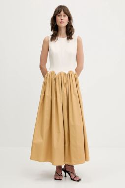 Šaty Never Fully Dressed béžová farba, maxi, áčkový strih, NFDDR2182