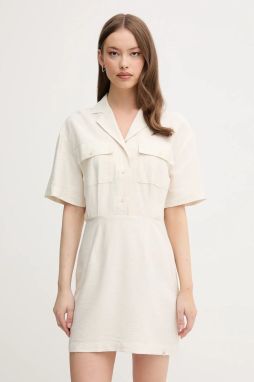 Šaty Calvin Klein Jeans béžová farba, mini, rovný strih, J20J225297