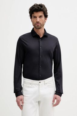Bavlnená košeľa Armani Exchange tmavomodrá farba, slim, s klasickým golierom, XM000497 AF10364