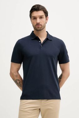 Polo tričko Calvin Klein pánske, čierna farba, jednofarebné, LV04LB220G