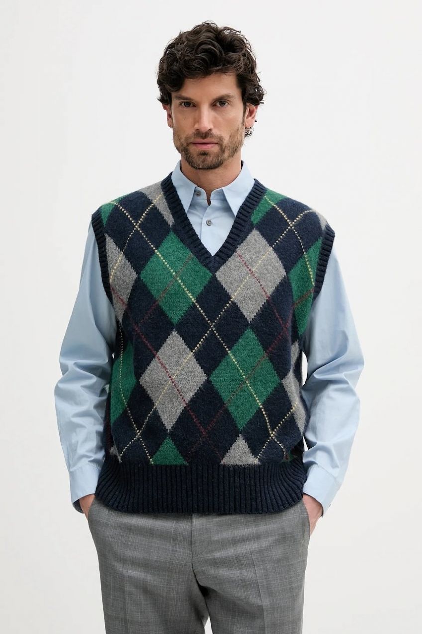 Vlnená vesta Polo Ralph Lauren tmavomodrá farba, 710970657