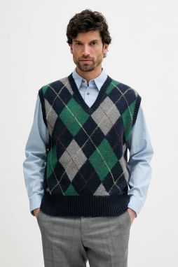 Vlnená vesta Polo Ralph Lauren tmavomodrá farba, 710970657