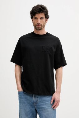 Bavlnené tričko Michael Kors pánske, čierna farba, jednofarebné, CS552HY1V2
