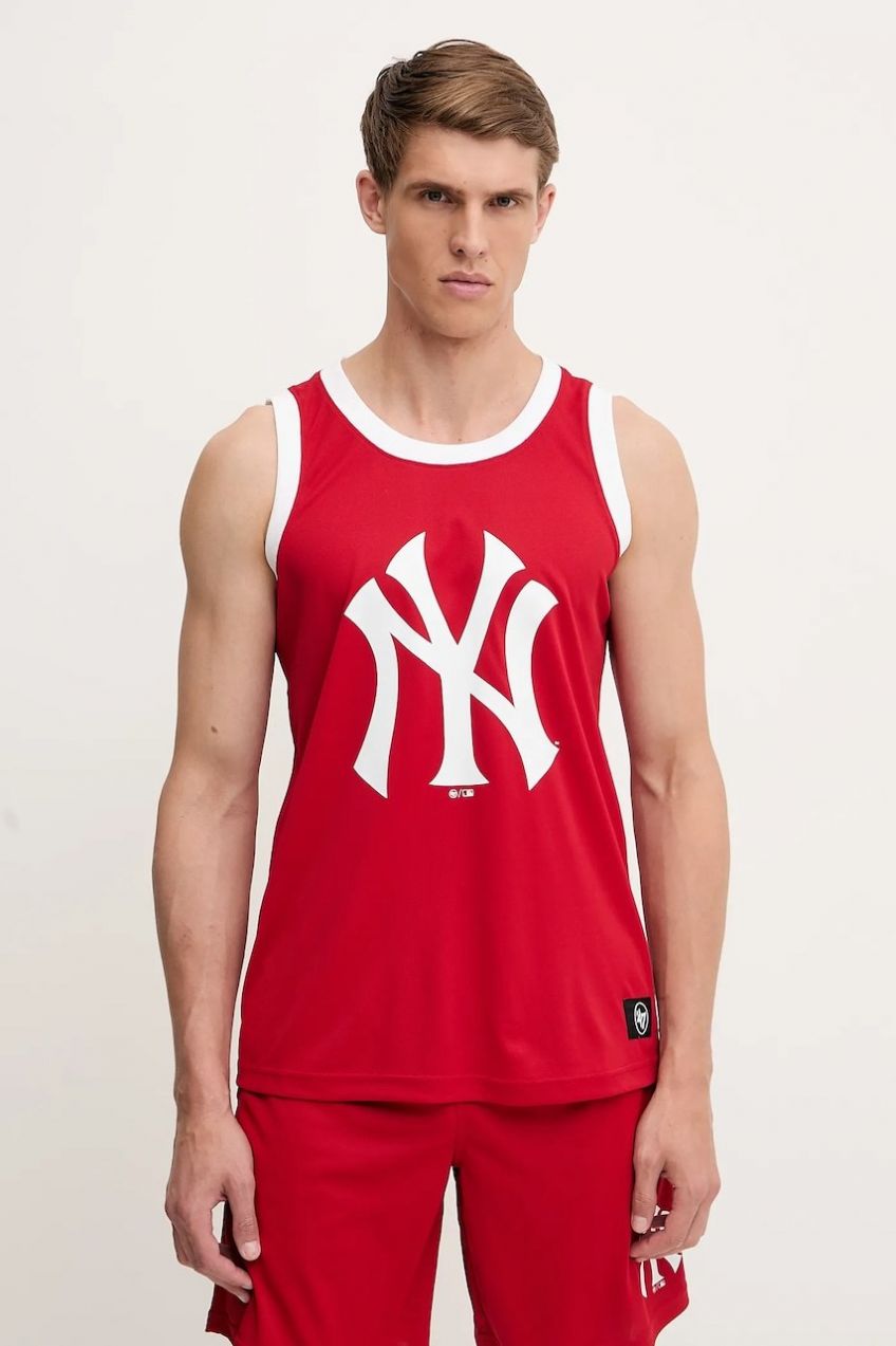 Tričko 47 brand MLB New York Yankees červená farba, BB017PMAREX657800RD