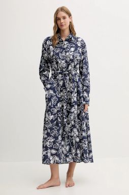 Bavlnené plážové šaty Lauren Ralph Lauren tmavomodrá farba, 20527178