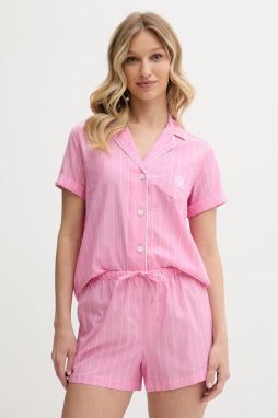 Pyžamo Lauren Ralph Lauren dámske, ružová farba, ILN12424