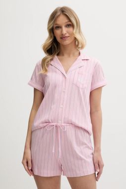 Pyžamo Lauren Ralph Lauren dámske, ružová farba, ILN12421